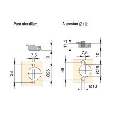 BISAGRA 26 RECTA C10