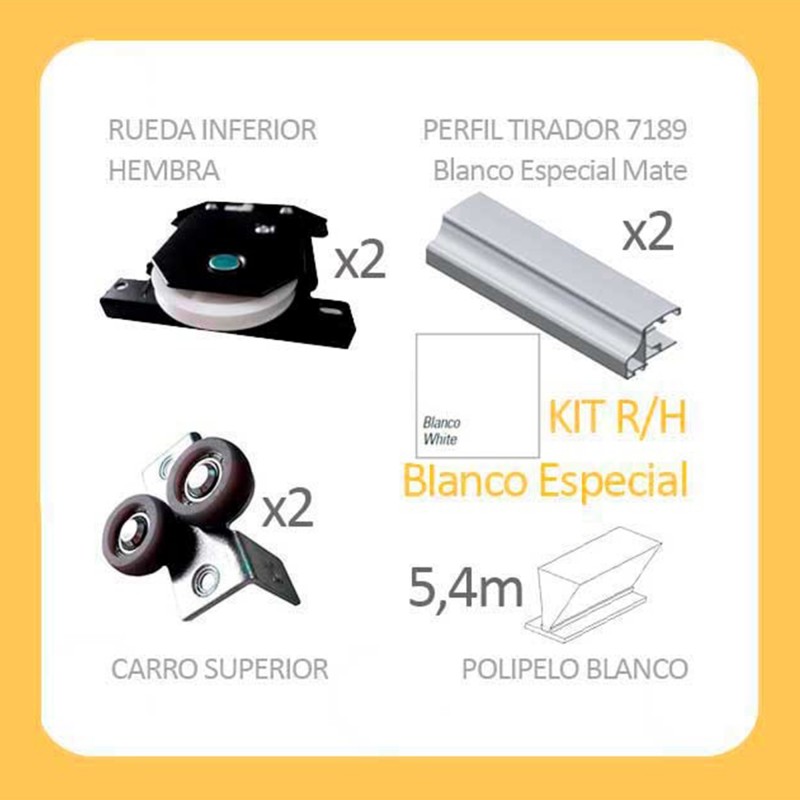 KIT PUERTA TIRADOR FORMA 16MM R/H