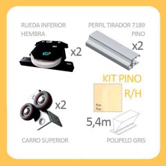 KIT PUERTA TIRADOR FORMA 16MM R/H