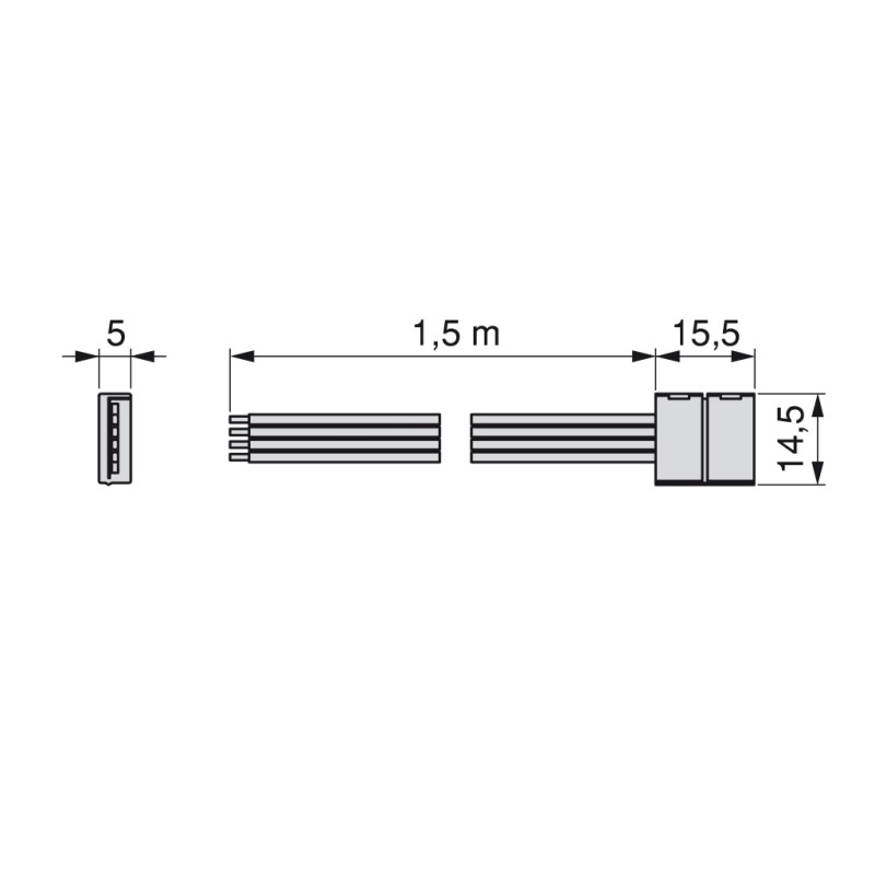 CABLE P/TIRA LED RGB 10MM 5020620