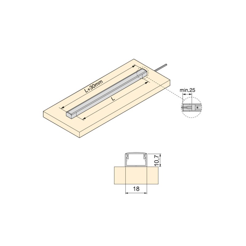 PERFIL LYNX SUPERFICIE MAT 2,35M 5085062