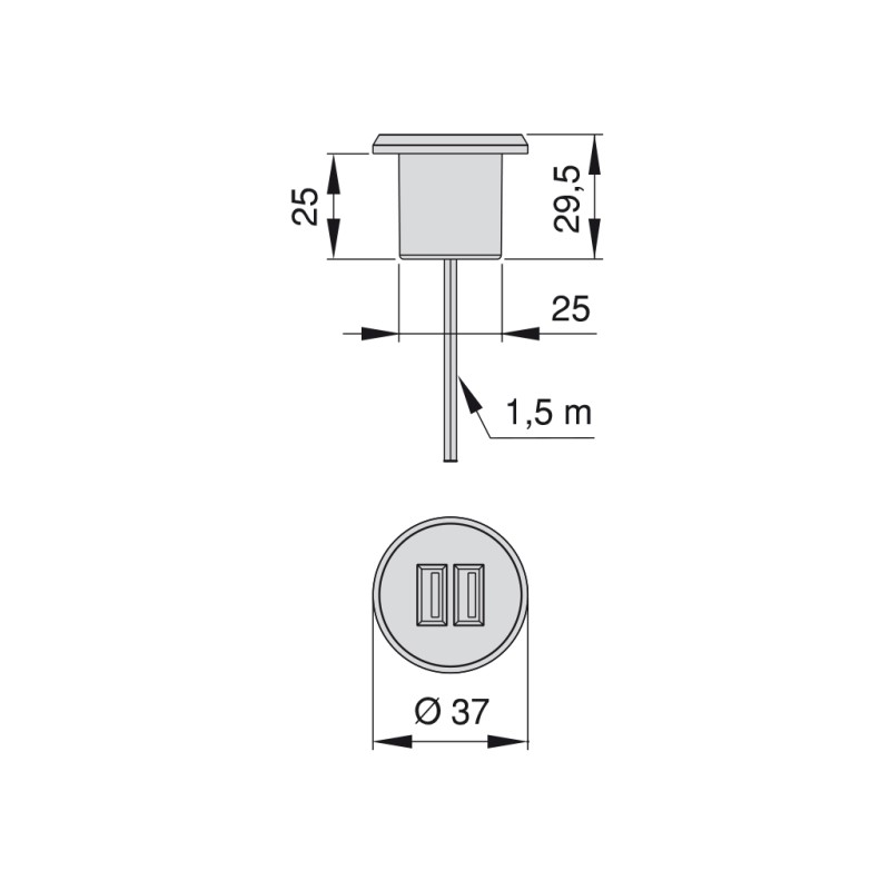 CONECTOR USB PLUGY CIRCULAR D37