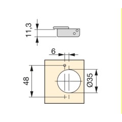 BISAGRA X91N DOBLE PUERTA 135º M/TOR 1044407