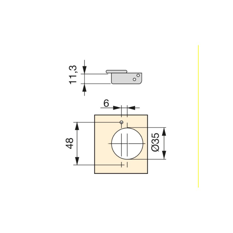 BISAGRA X91N DOBLE PUERTA 135º M/TOR 1044407