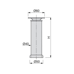 PIE D40X140MM AL SAT 3047163