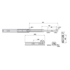 GUIA TEL 45.7X12.7X250 ZINC 4224005