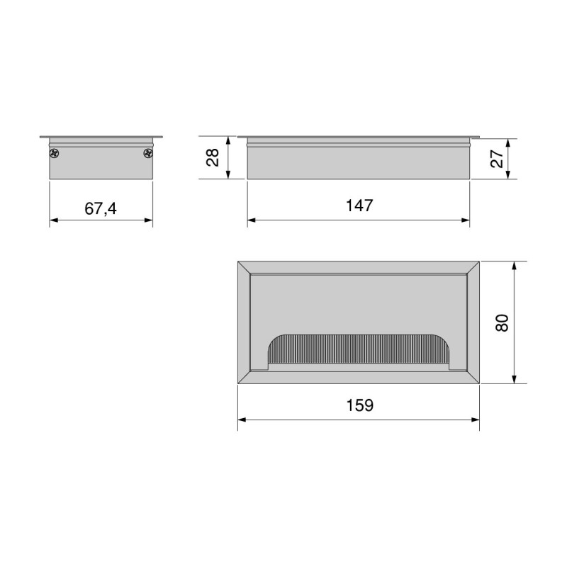 PASACABLES QUADRUM 160X80