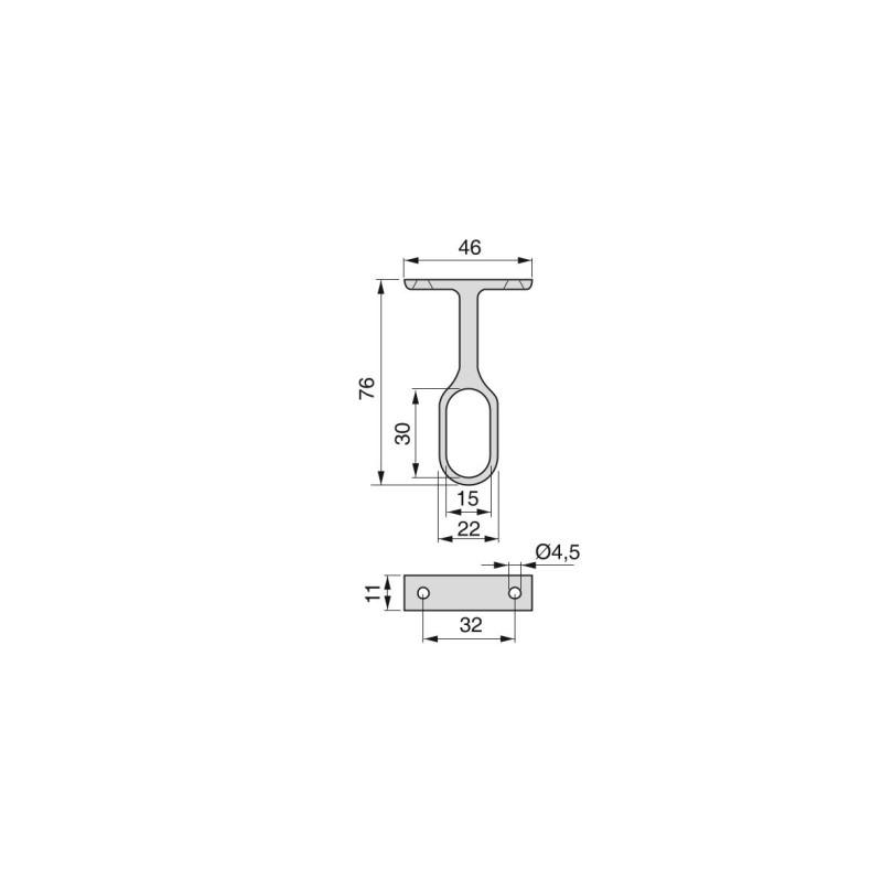 SOP CEN TUB C/BASE 30X15 MET 6002625