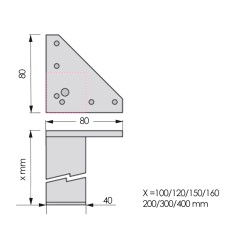 PATA CUADRO ALUM 40X40