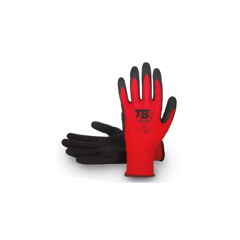 GUANTE POLIESTER ROJO 320P GRIP