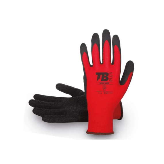 GUANTE POLIESTER ROJO 320P GRIP