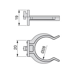 PINZA P/PIE BONE D48 PARA ZOCALO 3913017