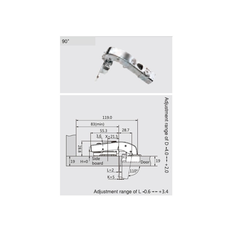 BISAGRA PIVOT-PRO C80 90° SOFT Ø35