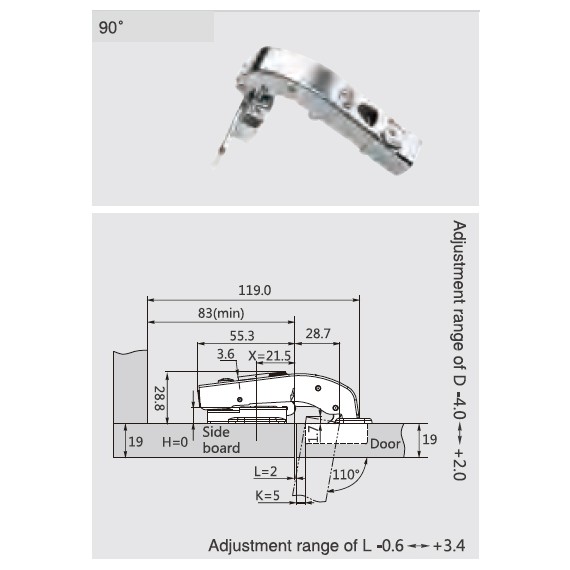 BISAGRA PIVOT-PRO C80 90° SOFT Ø35