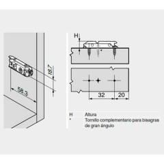 BASE CLIP RECTA ATORNILLAR NÍQUEL