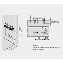 BASE CLIP RECTA 0MM TETON NIQUEL