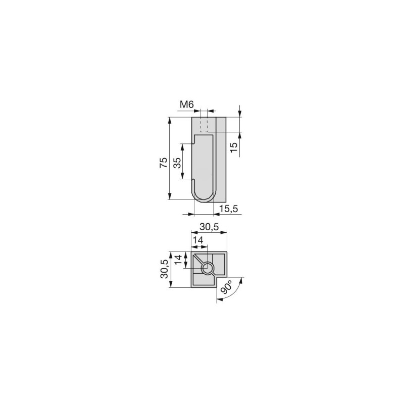 SOPORTE ANGULAR SILK2 AL MET 6003225