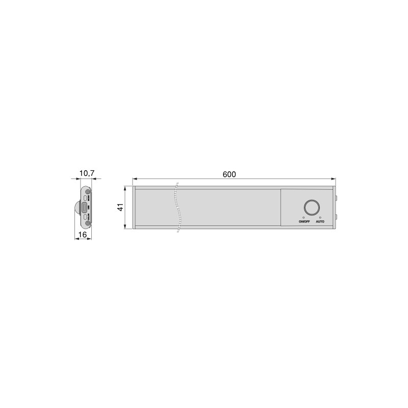 APLIQUE LED RECARGABLE KAUS LONG