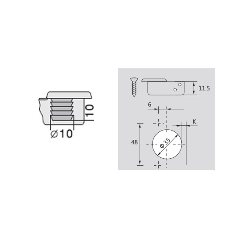 BISAGRA PIVOT PRO C80 155° SOFT D35 RECTA