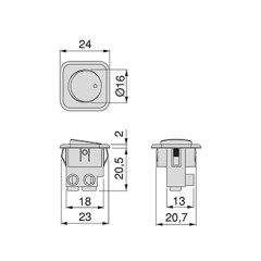 INTERRUPTOR PARA EMPOTRAR D21X21