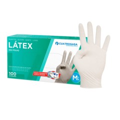 GUANTE LATEX DESECHABLE BLANCO T-M CAJA 100 UND