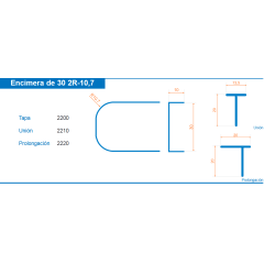 JUNTA ENCIMERA T 30MM CENTRAL