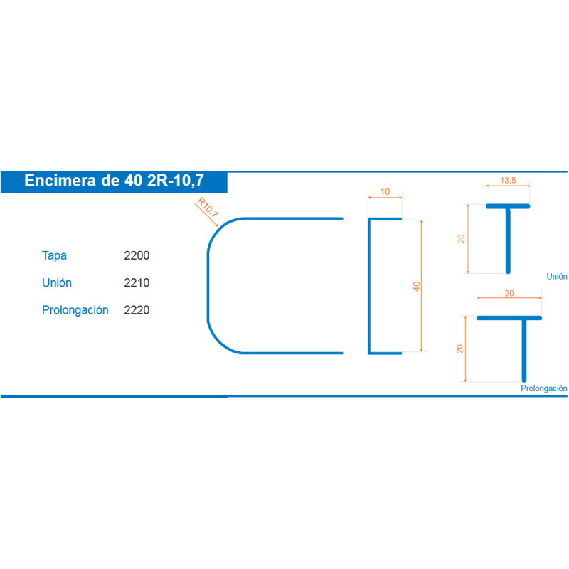 TAPA ENCIMERA U 40MM