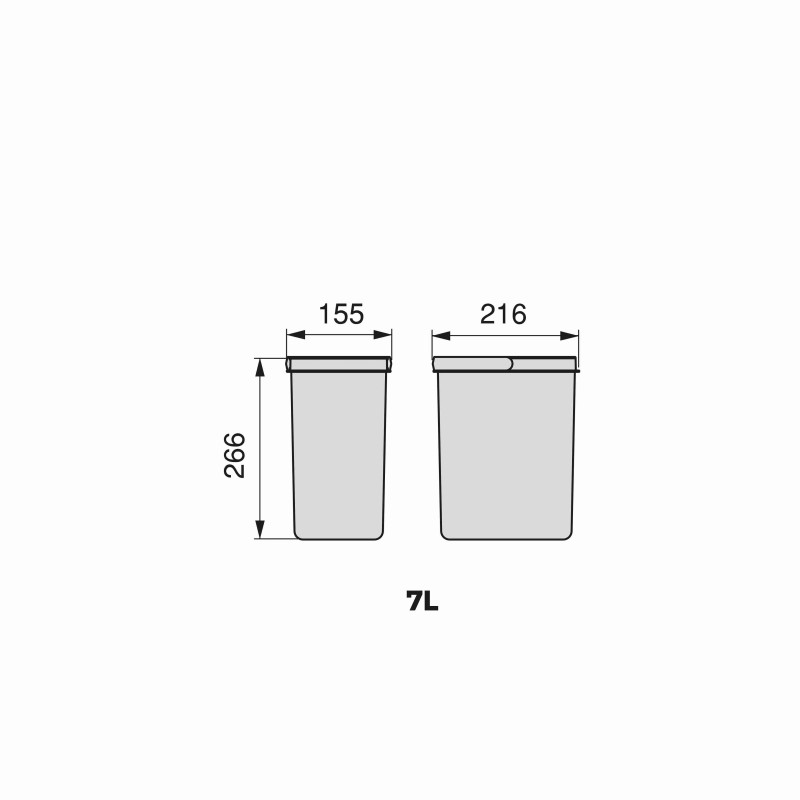 CUBO RECYCLE ALTURA 266MM PARA BASE RECYCLE PARA CAJON