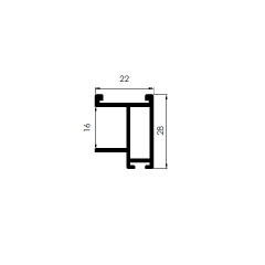 PERFIL TIRADOR CANTO DECOR N 16MM PLATA MATE 2,7M