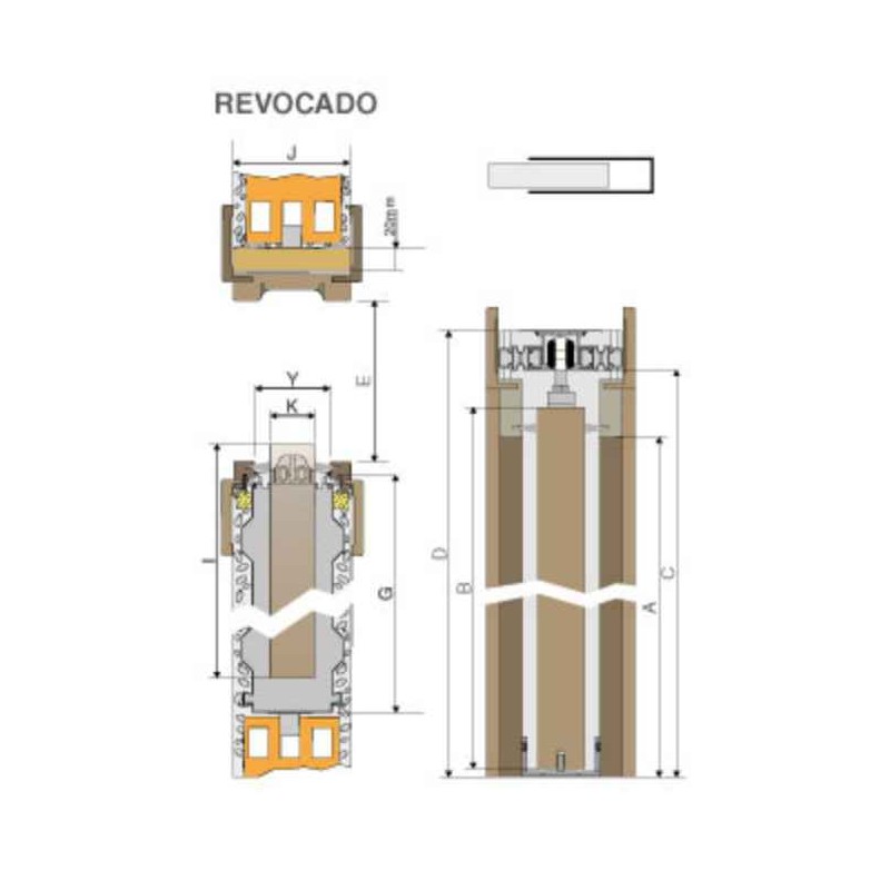 ESTRUCTURA BK-10 PARA MURO REVOCADO DE 105MM