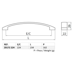 TIRADOR FOX 224 INOX LOOK Z017222467