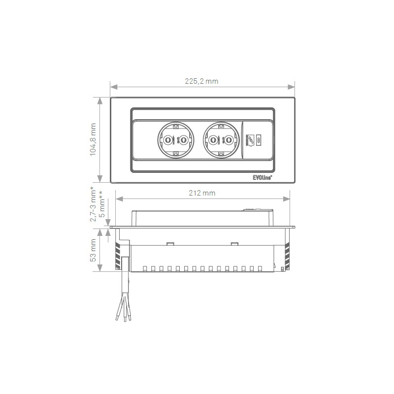 ENCHUFE OCULTO GIRATORIO BLACKFLIP INOX 2 SCHUKO+USB-A 159271014600