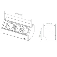 ENCHUFE V-DOCK PLATA 3 SCHUKO 159360001300