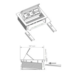 ENCHUFE FLIPTOP PUSCH INOX 3 SCHUKO INOX 159370024900