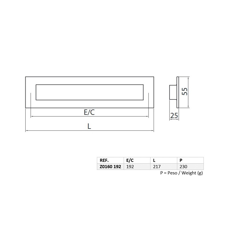 TIRADOR BUZON 192 INOX Z016019267