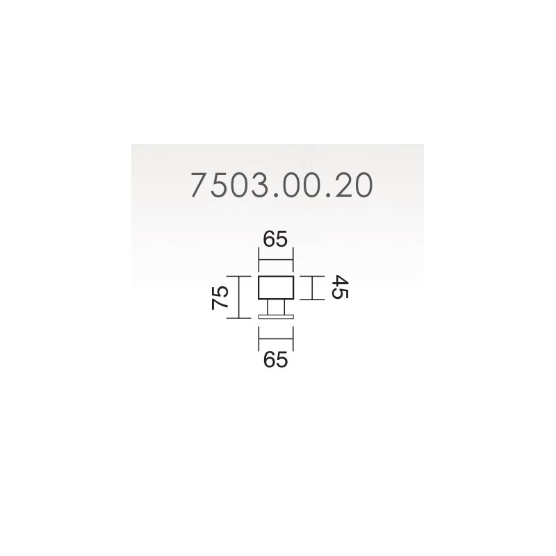 POMO CUADRADO PUERTA 65MM ACERO INOX 75030020