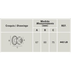 POMO PUERTA 67X100MM. L.BR M.EST442LB