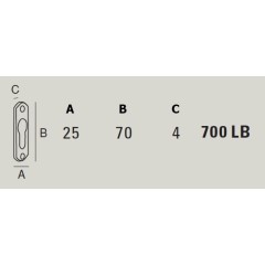 PLACA BOCALLAVE L.BR.25X70 M.EST700LB