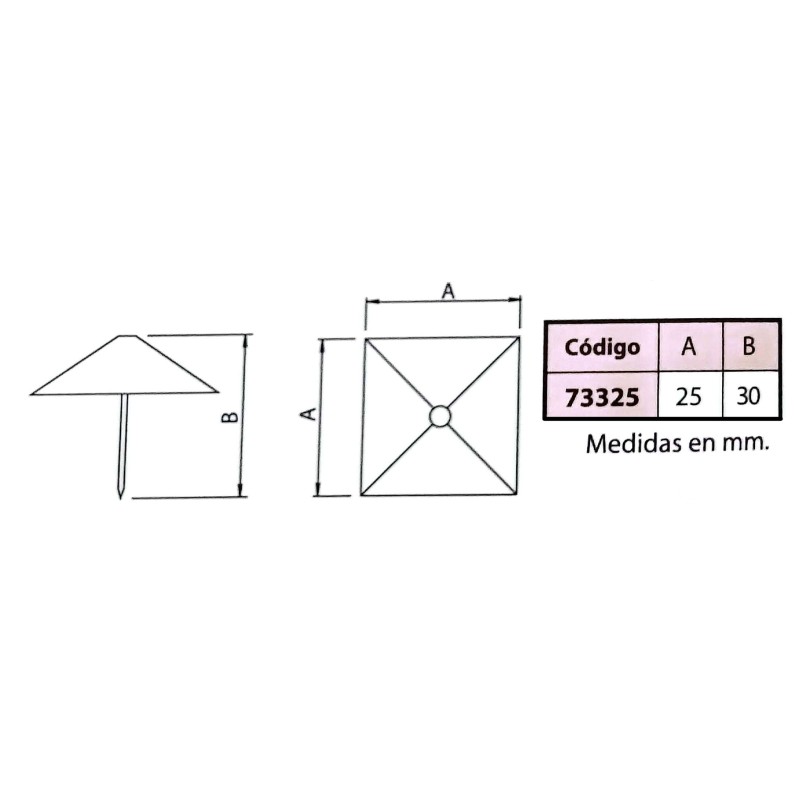 CLAVO PIRAMIDAL 25 X 30 NEGRO 73325