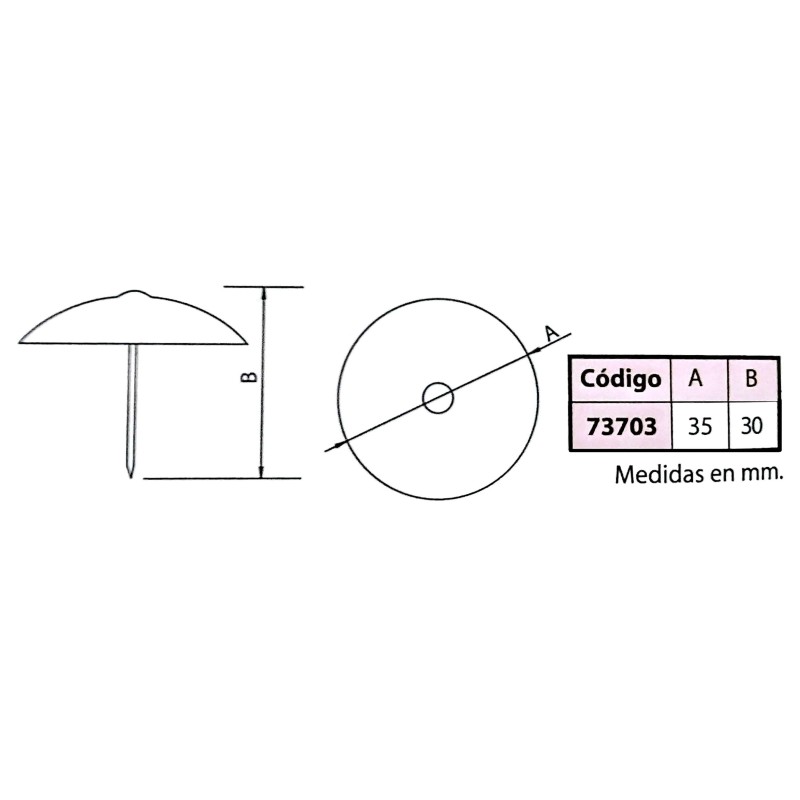 CLAVO COPADO 35X30 S/PINTAR 73703