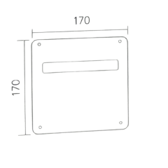 MANILLON 170X170 PLACA CUADRADA PARA MANILLA U INOX