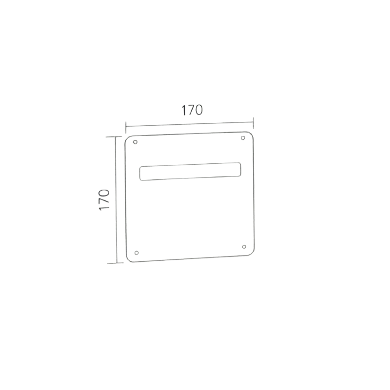 MANILLON 170X170 PLACA CUADRADA PARA MANILLA U INOX