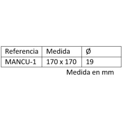 MANILLON 170X170 PLACA CUADRADA PARA MANILLA U INOX