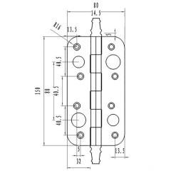 BISAGRA DE SEGURIDAD CANTO REDONDO 150X80X30MM CON REMATE 905