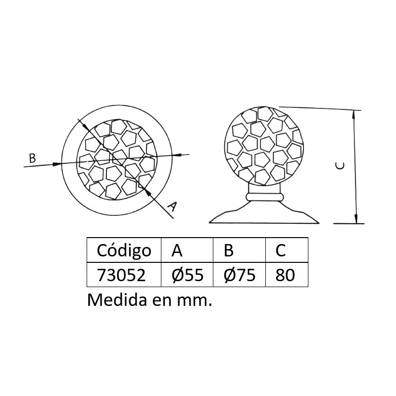 POMO BOLA NEGRO 55X75 73052