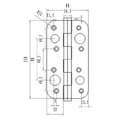 BISAGRA SEGUR C/RED 150X80X3 NIQUEL MATE S/R 905