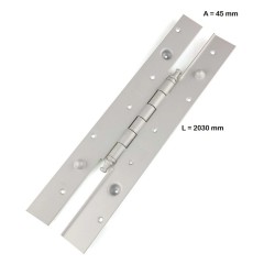 BISAGRA DE SEGURIDAD PERFIL LARGO CANTO CUADRADO 2030X45X3MM CON REMATE 105