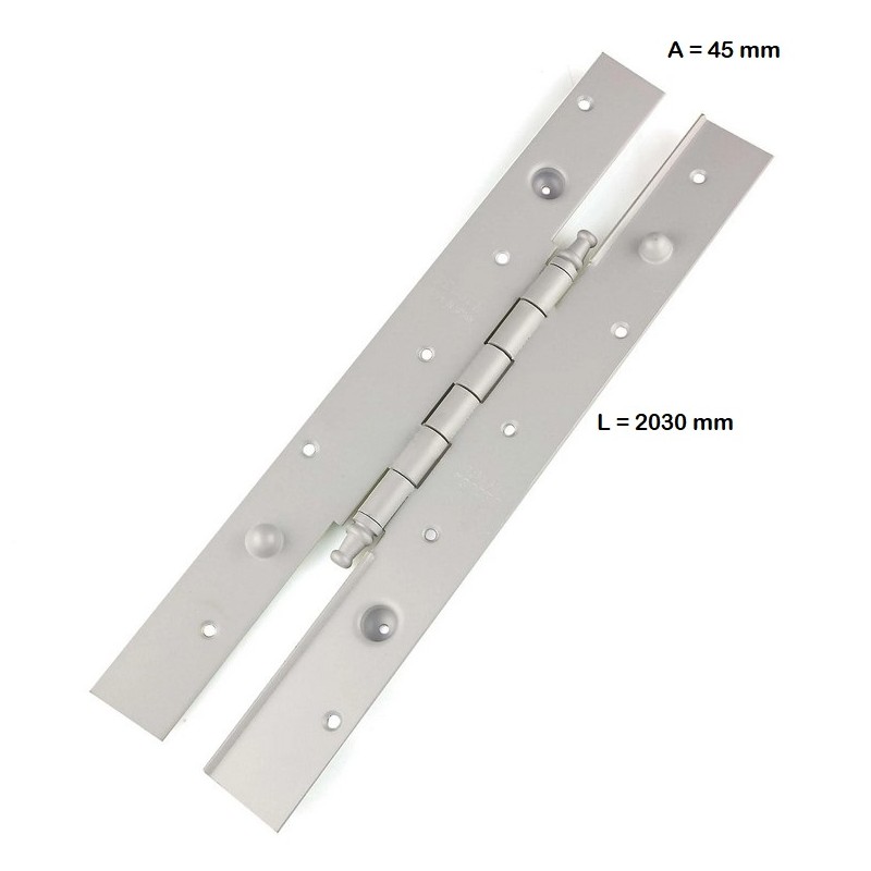 BISAGRA DE SEGURIDAD PERFIL LARGO CANTO CUADRADO 2030X45X3MM CON REMATE 105