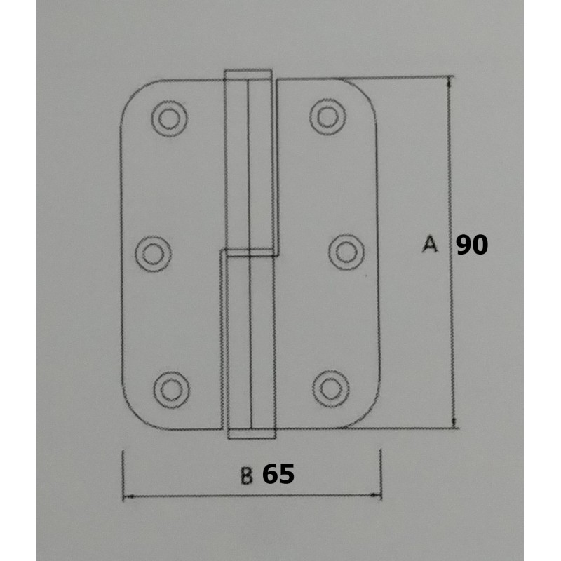 PERNIO ACERO INOXIDABLE 423 DE 90X65X2,5 CANTO REDONDO SIN REMATE