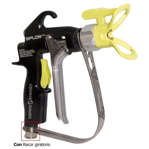 PISTOLA SFLOW 275 BAR BOQUILLA REVERSIBLE TIP TOP GATILLO CON RACOR GIRATORIO
